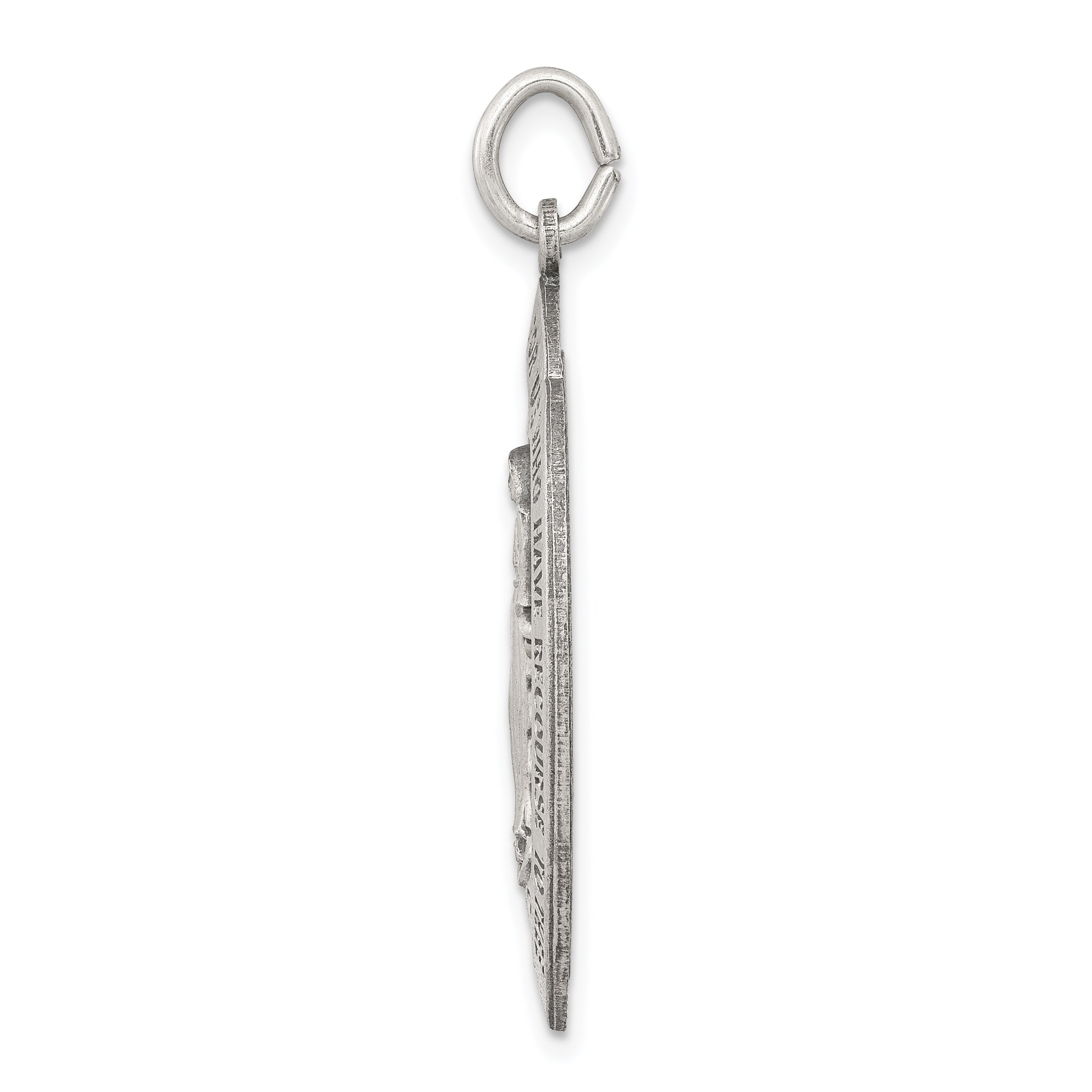 Sterling Silver 925 Antiqued Miraculous Medal Pendant Solid Die Struck Design