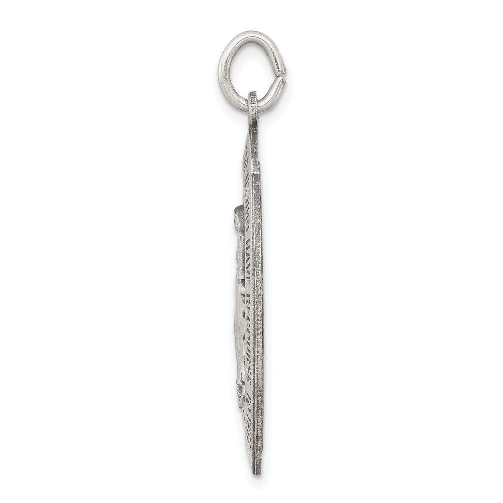 Sterling Silver 925 Antiqued Miraculous Medal Pendant Solid Die Struck Design