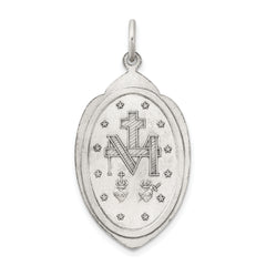 Sterling Silver 925 Antiqued Miraculous Medal Pendant Solid Die Struck Design