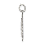 Sterling Silver 925 Antiqued Miraculous Medal Pendant Vintage Inspired Solid Design