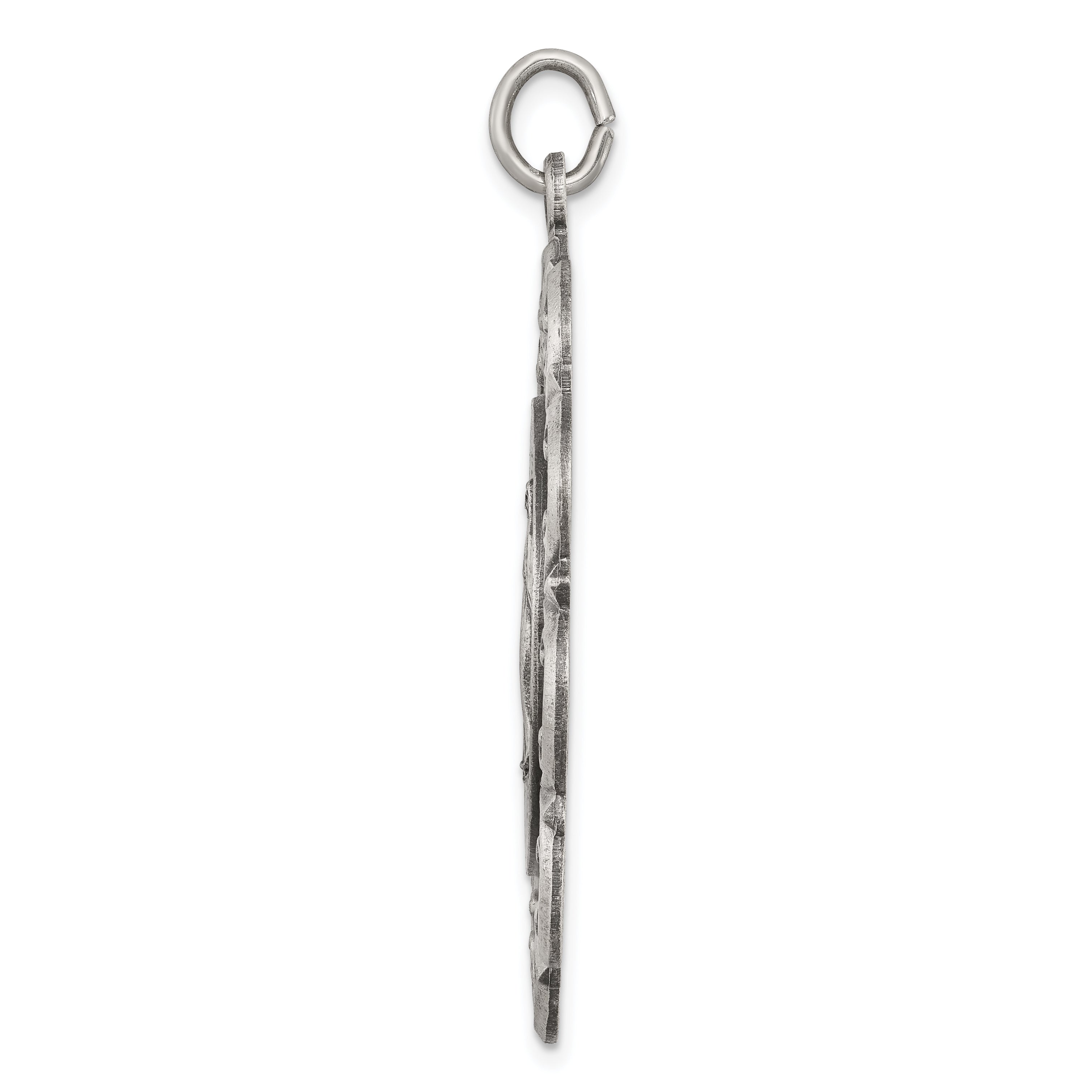 Sterling Silver 925 Antiqued Miraculous Medal Pendant Vintage-Inspired 45mm Secondary image