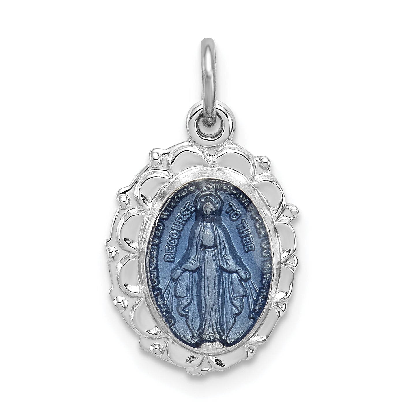 Sterling Silver Rhodium-plated Miraculous Medal Main image