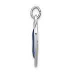 Sterling Silver 925 Miraculous Heart Pendant with Rhodium-Plated Finish and Blue Accents