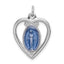 Sterling Silver Rhodium-plated Miraculous Heart Medal