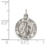 Sterling Silver 925 Queen of the Holy Scapular Antiqued Medal  Vintage Inspired Charm