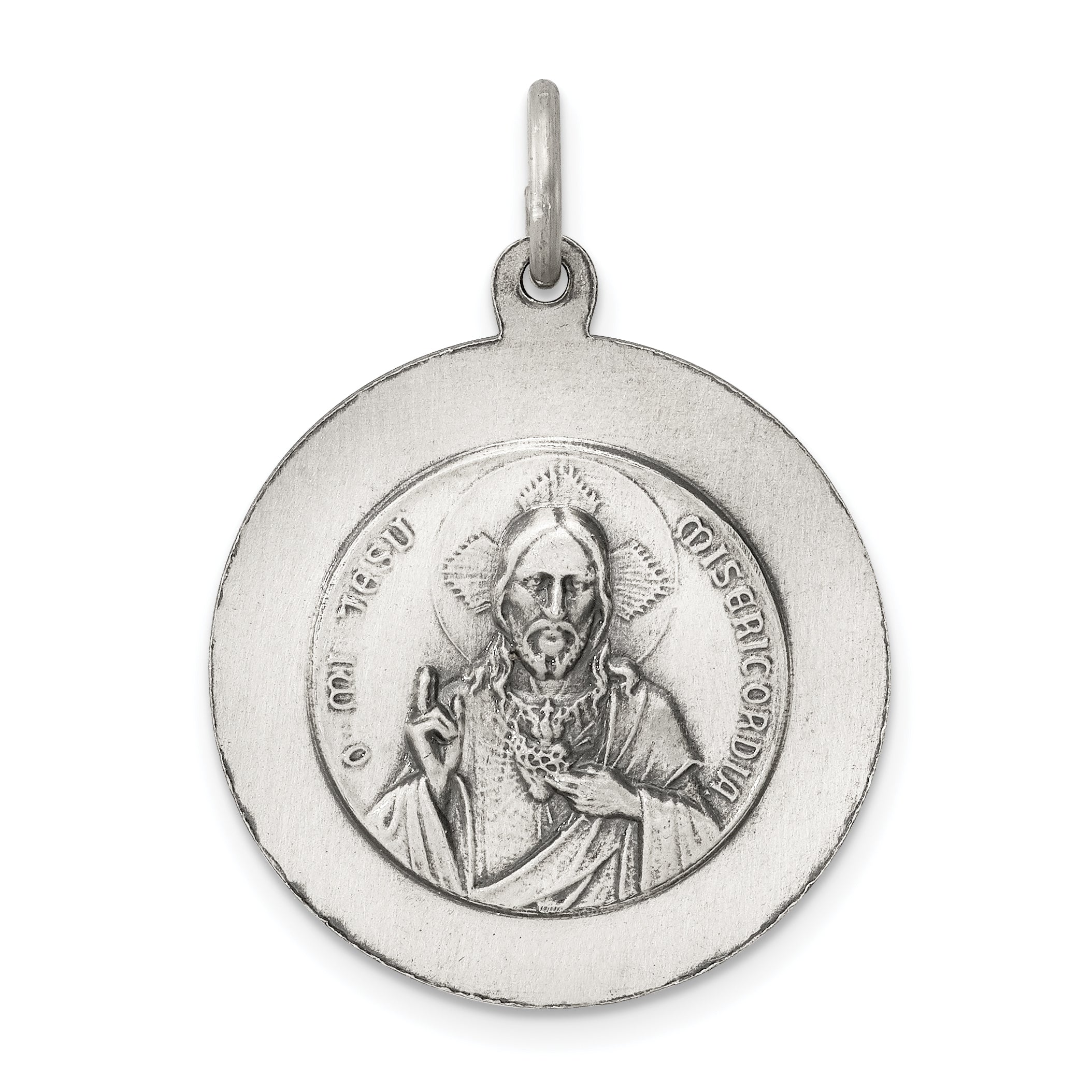 Sterling Silver Antiqued Queen of the Holy Scapular Medal