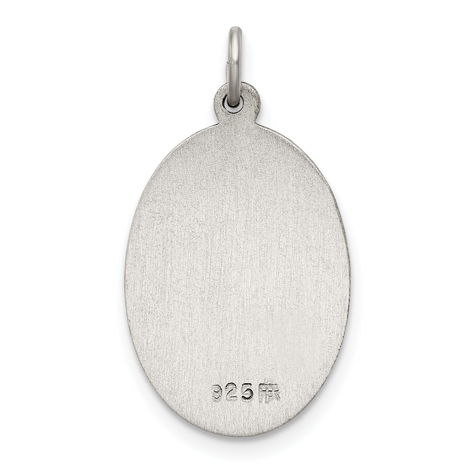 Sterling Silver Antiqued Our Lady of Perpetual Help Oval Medal 925 Solid Classic Design