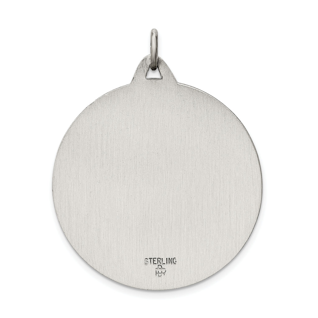 Sterling Silver St. Christopher Medal Pendant with Antiqued Finish