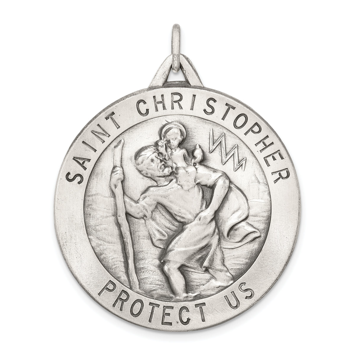 Sterling Silver Antiqued St. Christopher Medal