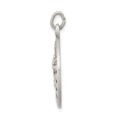 Sterling Silver Antiqued St. Christopher Pendant Solid Vintage-Inspired 925 Charm