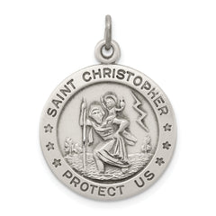 Sterling Silver Antiqued St. Christopher Medal