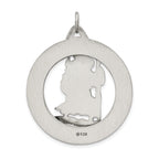 Sterling Silver 925 St. Christopher Medal with Antiqued Finish 41mm Solid Pendant