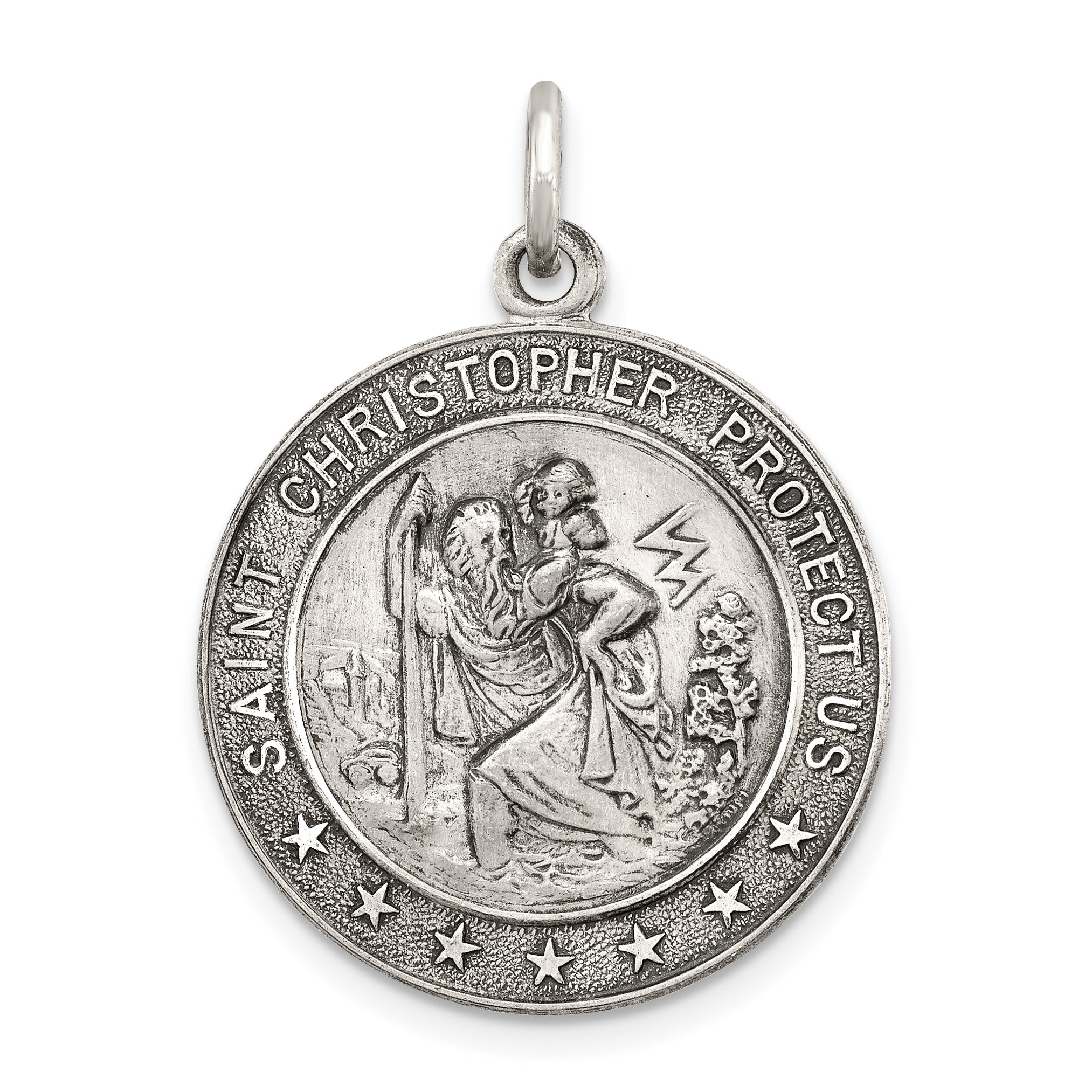 Sterling Silver Antique St. Christopher Medal Main image