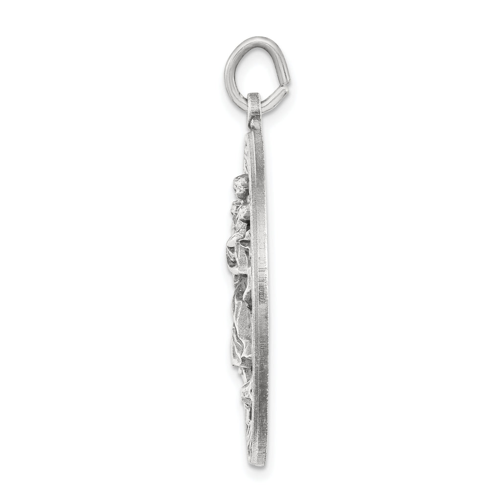 Sterling Silver Antiqued St. Christopher Pendant Solid Die-Struck Vintage Charm
