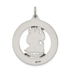 Sterling Silver Antiqued St. Christopher Pendant Solid Die-Struck Vintage Charm