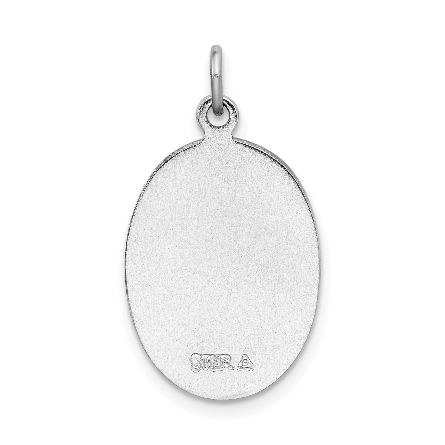 Sterling Silver 925 Rhodium-Plated St. Christopher Medal Polished Finish 26mm