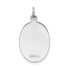 Sterling Silver 925 Rhodium-Plated St. Christopher Medal Polished Finish 26mm