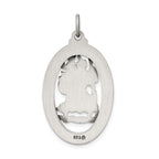 Sterling Silver 925 Antiqued St. Christopher Medal Solid Pendant