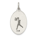 Sterling Silver St. Christopher Basketball Medal with Antiqued Finish  Solid, Die-Struck