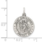 Sterling Silver St. Christopher Baseball Pendant Antiqued Finish Durable Design
