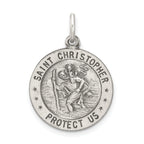 Sterling Silver Antiqued St. Christopher Baseball Medal
