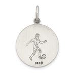Sterling Silver 925 Antiqued St. Christopher Soccer Medal Charm Solid Vintage Style
