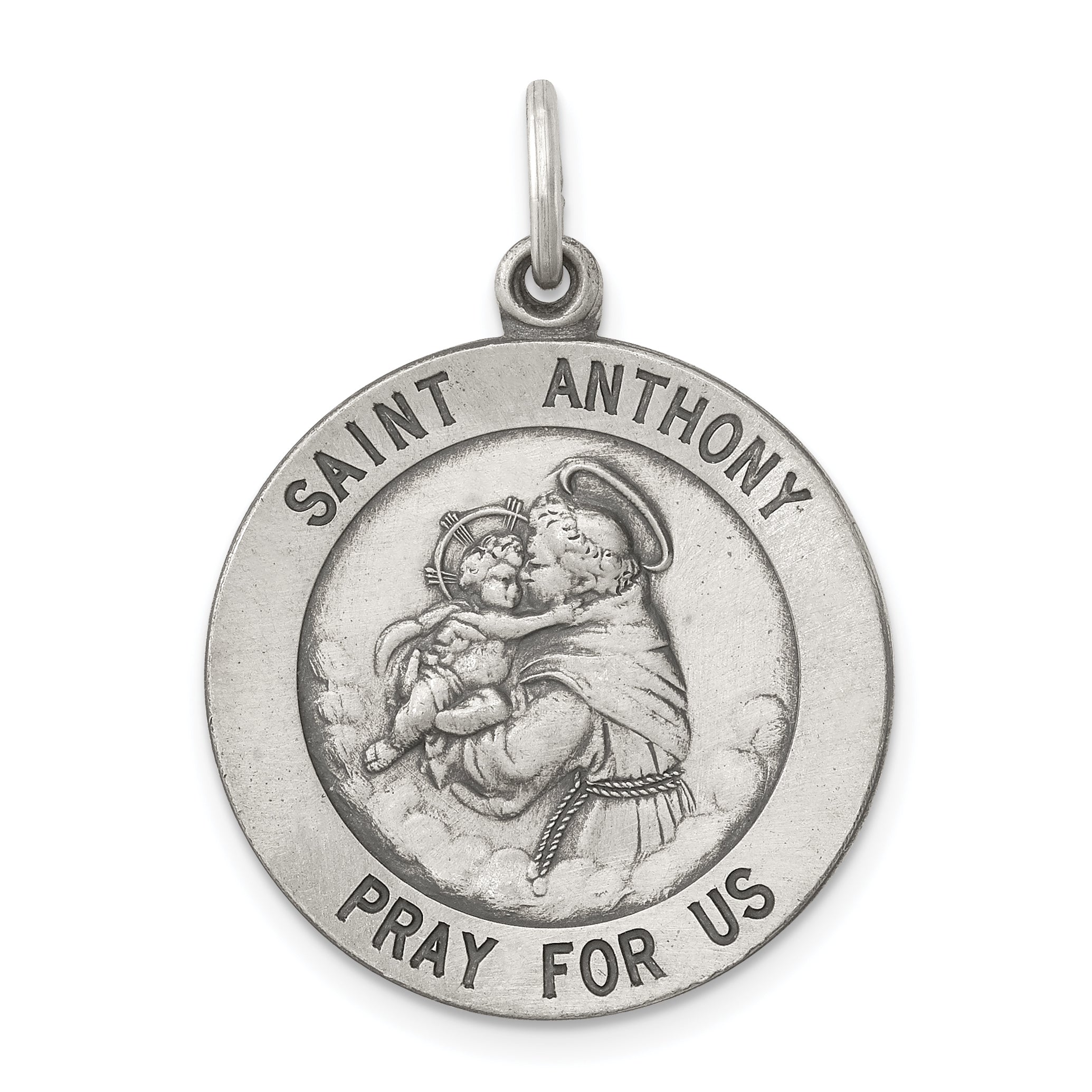 Sterling Silver Antiqued Saint Anthony Medal Main image