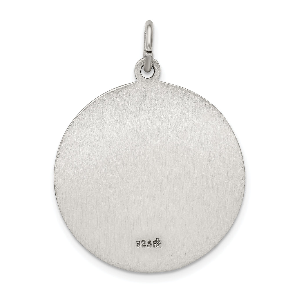 Sterling Silver 925 Saint Anthony Medal with Antiqued Finish, Solid and Vintage Style