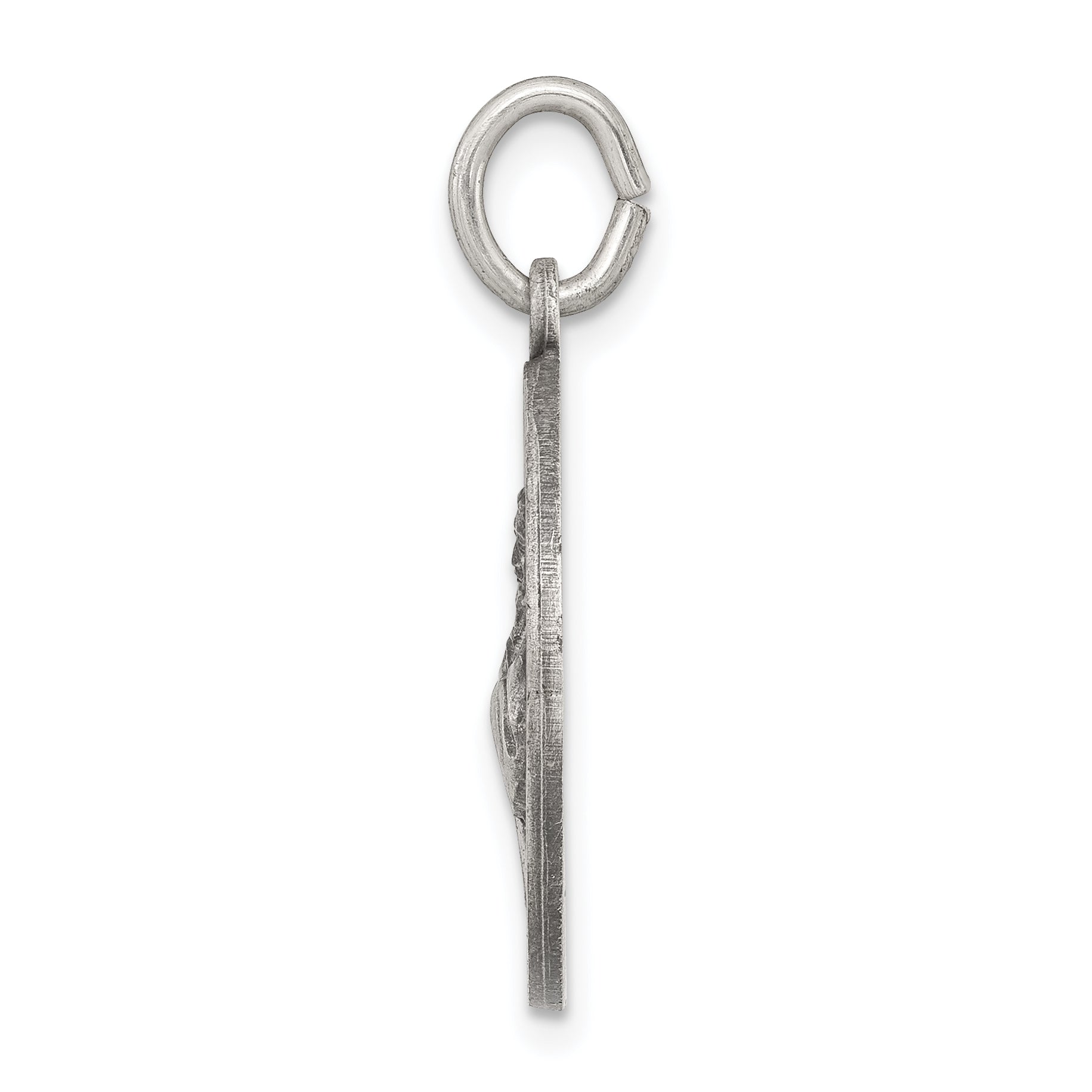 Sterling Silver Saint Francis Medal with Antiqued Finish Engravable Charm