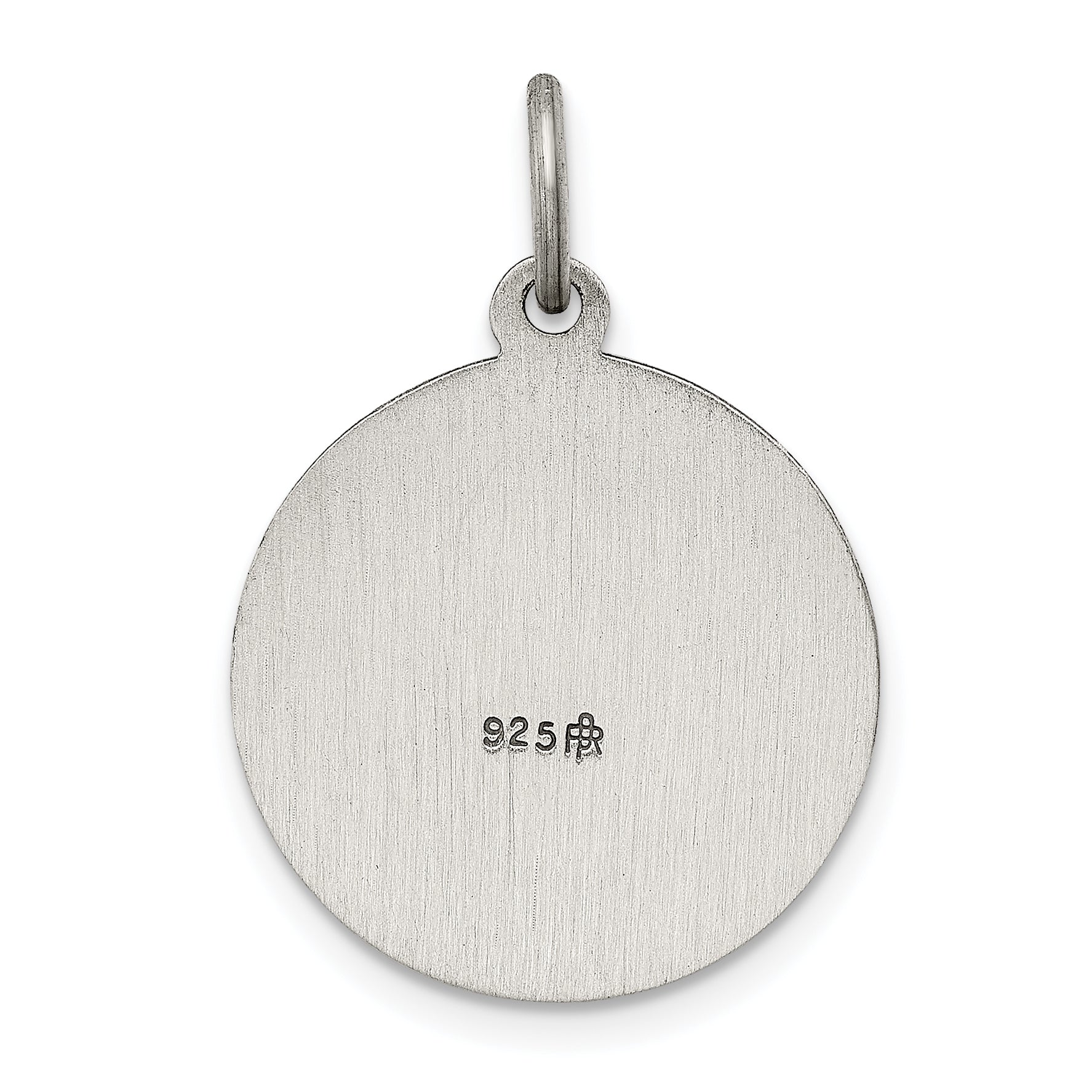 Sterling Silver Saint Francis Medal with Antiqued Finish Engravable Charm