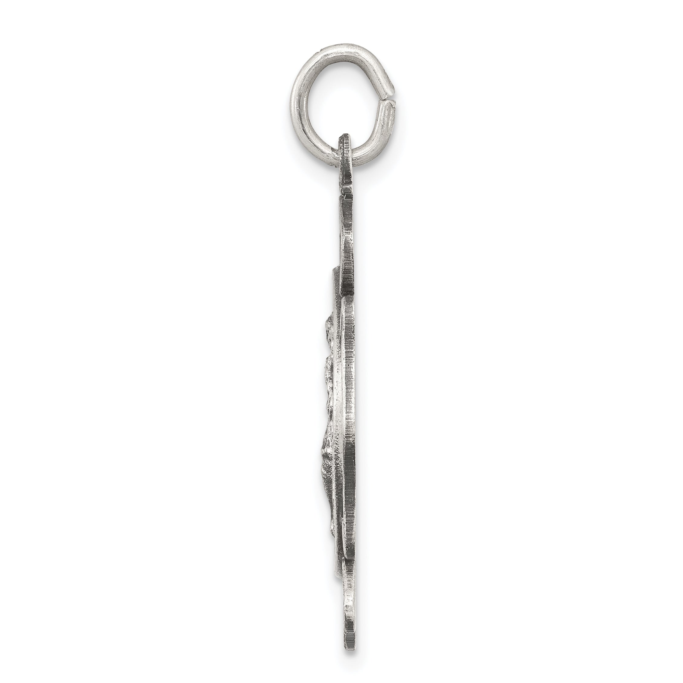 Sterling Silver Saint Florian Badge Engravable Antique Charm by Sophia Jewelers