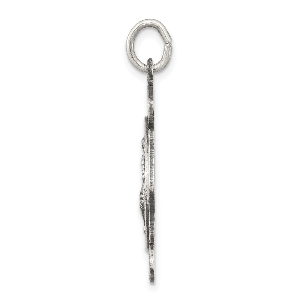 Sterling Silver Saint Florian Badge Engravable Antique Charm by Sophia Jewelers