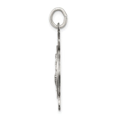 Sterling Silver Saint Florian Badge Engravable Antique Charm by Sophia Jewelers