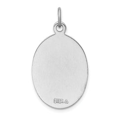 Sterling Silver 925 Saint Florian Medal with Polished Rhodium Plating