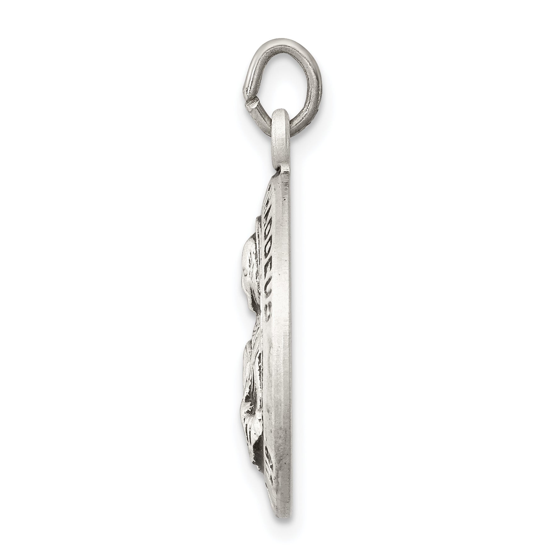 Antiqued Sterling Silver Saint Jude Medal Pendant Solid, Vintage Charm Secondary image