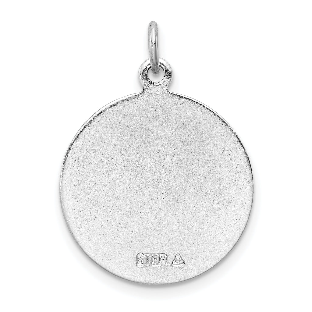 Sterling Silver Saint Jude Medal with Rhodium Polished Finish by Sophia Jewelers