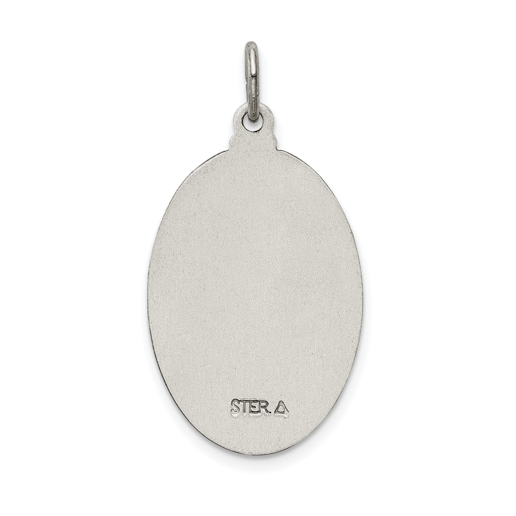 Sterling Silver 925 Saint Jude Antiqued Solid Pendant, Vintage Elegance