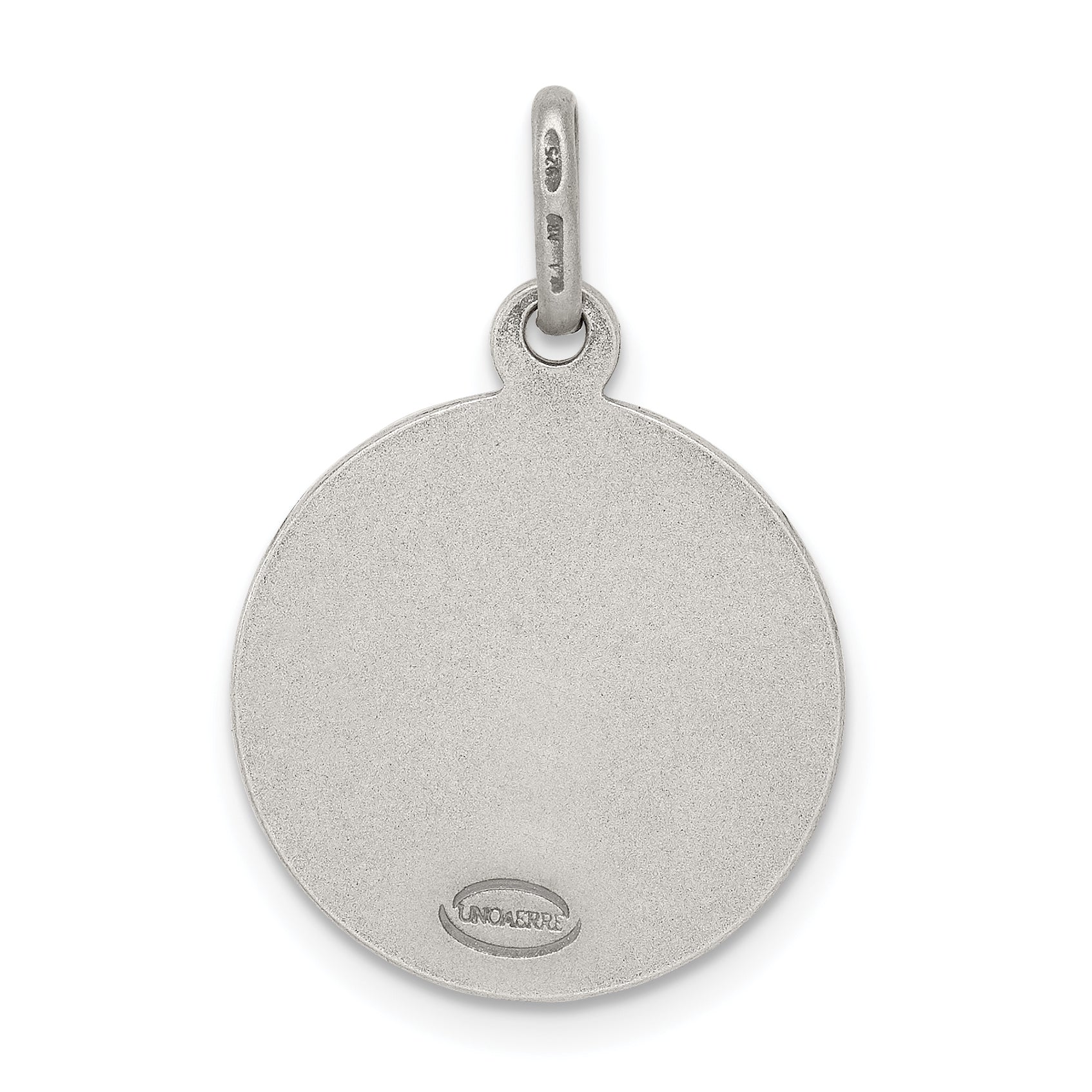 Sterling Silver Engravable Saint Michael Pendant with Antiqued Finish