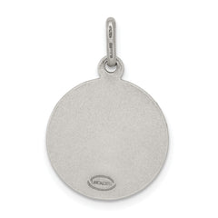 Sterling Silver Engravable Saint Michael Pendant with Antiqued Finish