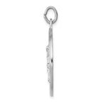 Sterling Silver 925 Enameled Saint Michael Pendant Polished Rhodium-Plated