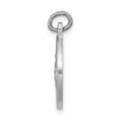 Sterling Silver Rhodium-Plated Guardian Angel Pendant Polished Finish