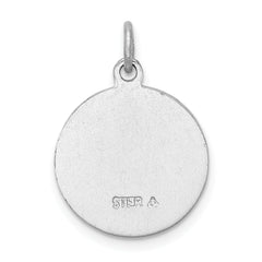 Sterling Silver Rhodium-Plated Guardian Angel Pendant Polished Finish