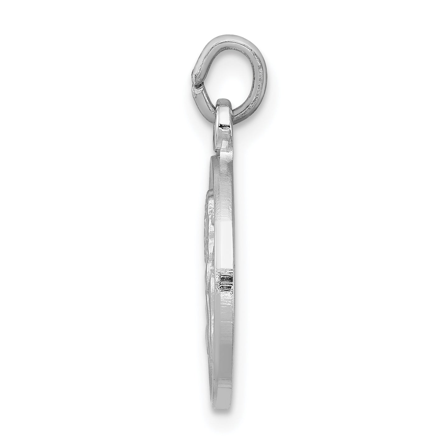 Sterling Silver 925 Angel Medal Pendant Rhodium-Plated Polished Finish Secondary image