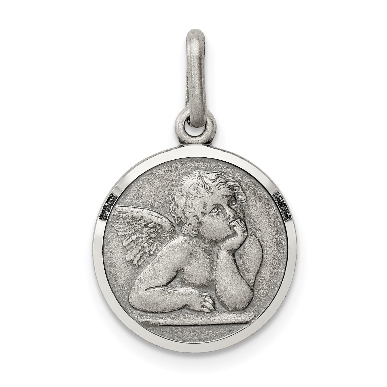 Sterling Silver Antiqued Raphael Angel Charm Main image