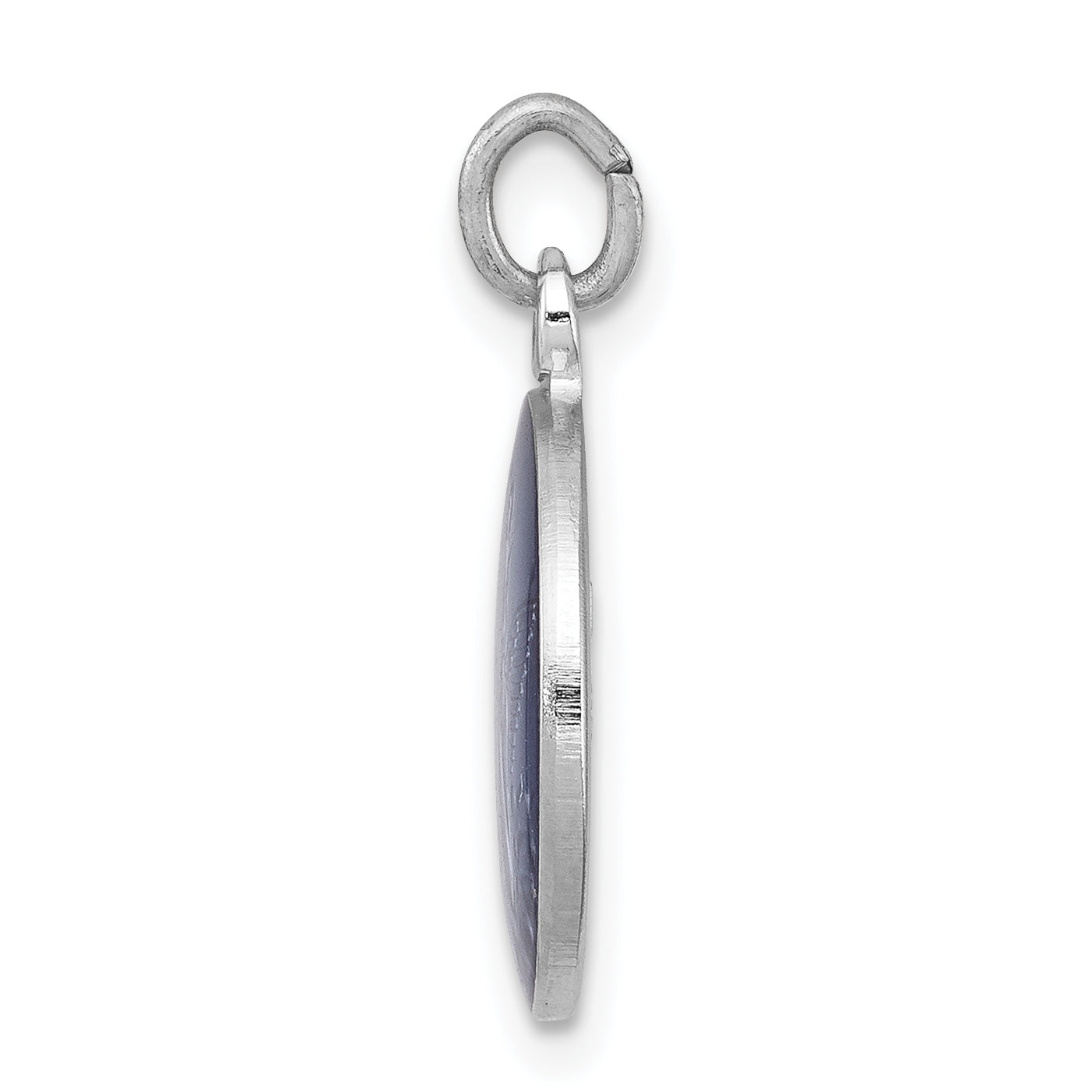Sterling Silver Blue Epoxy Angel Charm with Polished Rhodium Finish Secondary image