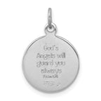 Sterling Silver Blue Epoxy Angel Charm with Polished Rhodium Finish