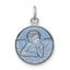 Sterling Silver Rhodium-plated Blue Epoxy Angel Charm