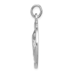 Sterling Silver 925 Polished Praying Hands Serenity Prayer Pendant