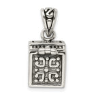 Sterling Silver 925 Prayer Box Pendant with Antiqued Finish Elegance