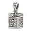 Sterling Silver Antiqued Square Prayer Box Pendant